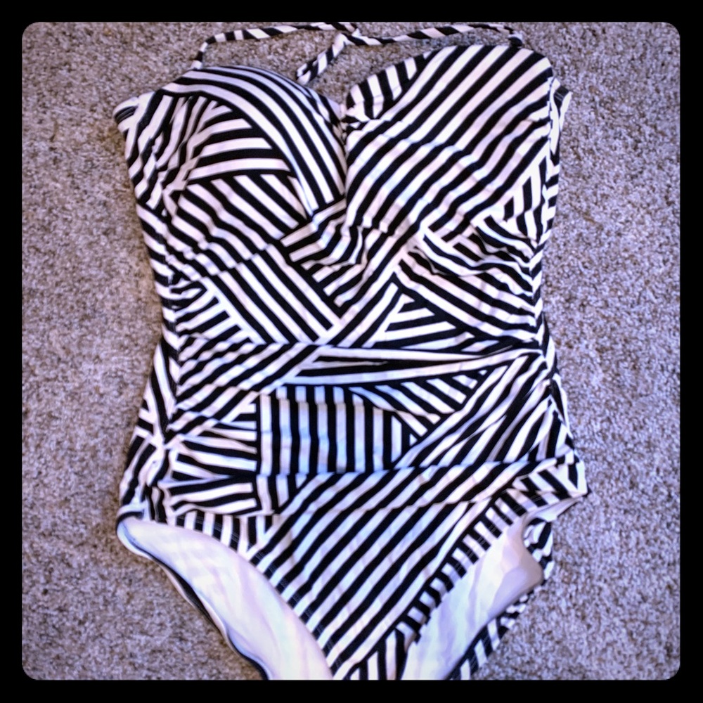 Tommy Bahama ruched stripe Swimsuit